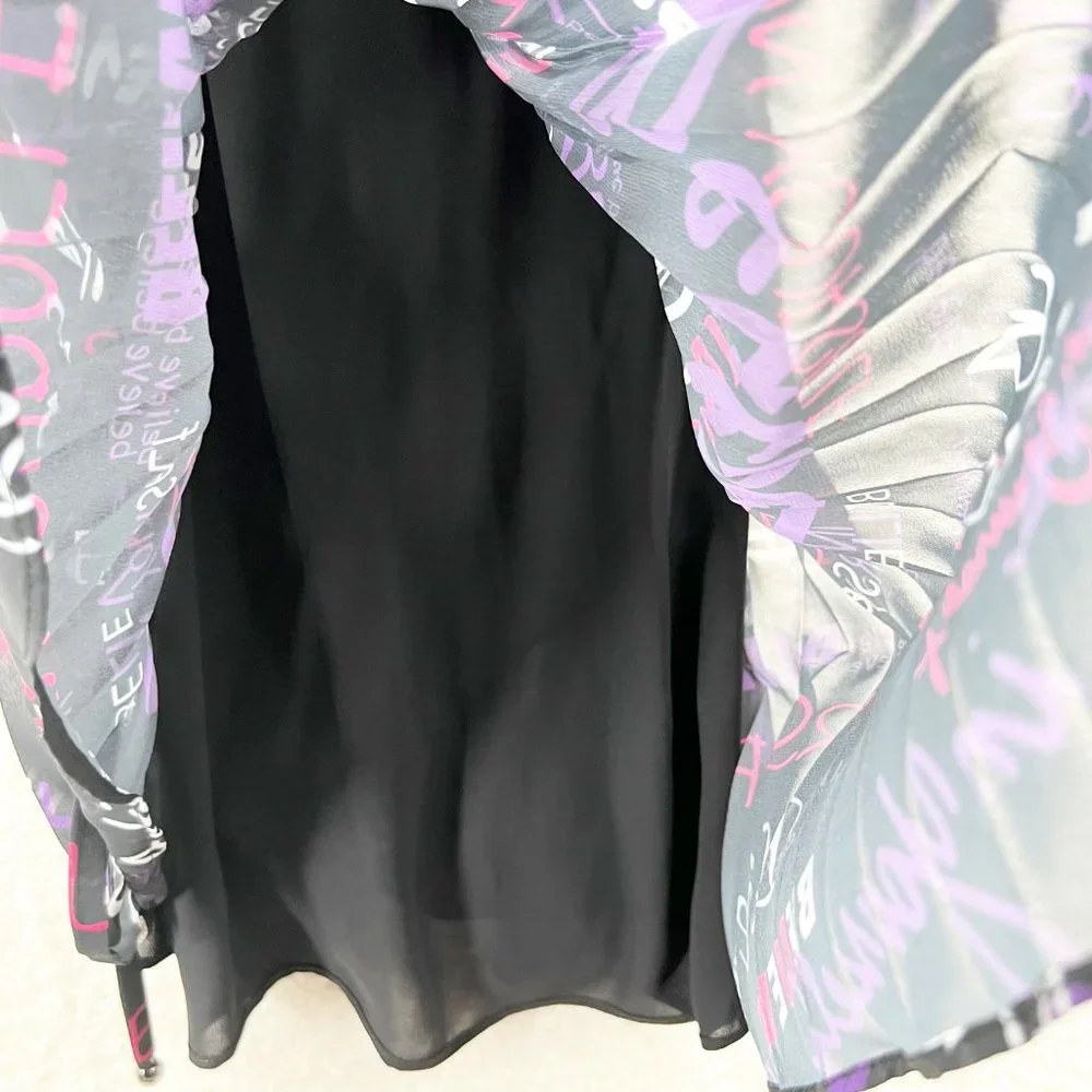 RAMY BROOK Printed Melanie Pleated Mini Dress In Believe Print Size M NEW - Picture 9 of 11